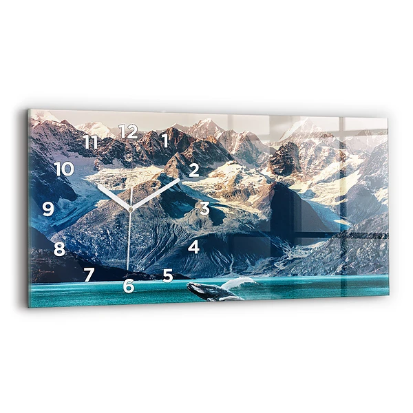 Horizontale Uhr mit motiv Walfisch Wasser