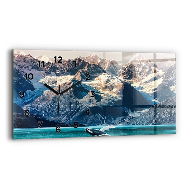 Horizontale Uhr mit motiv Walfisch Wasser
