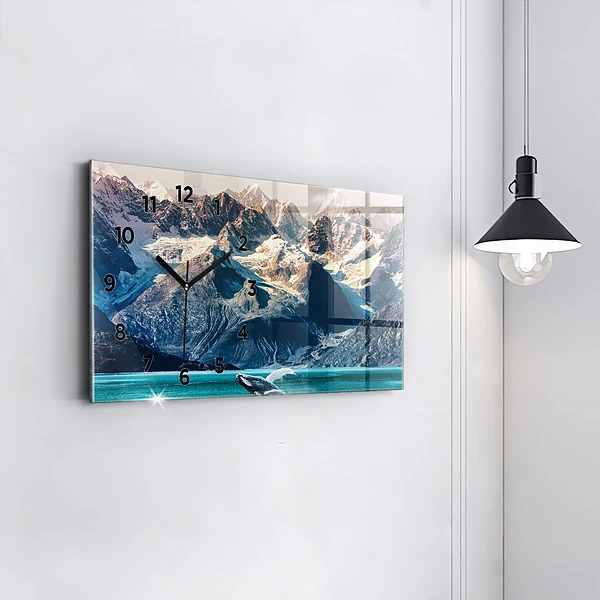 Horizontale Uhr mit motiv Walfisch Wasser