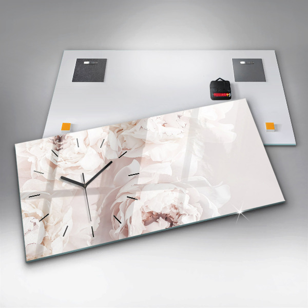 Horizontale Uhr mit motiv Pfingstrosenblüten