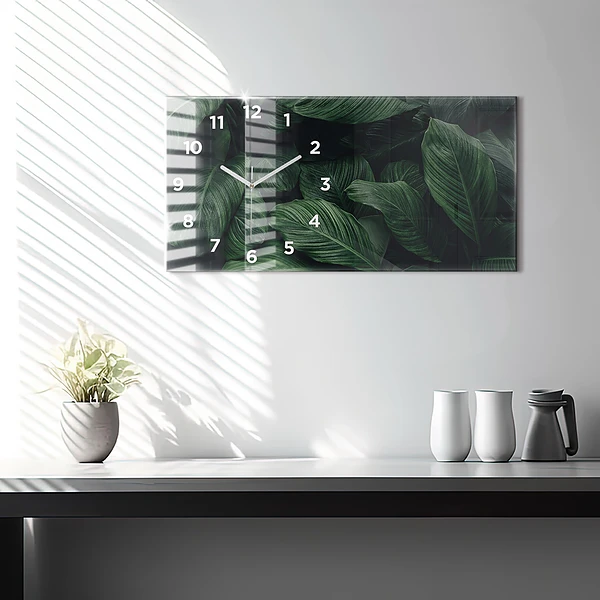 Horizontale Uhr Tropische Monstera