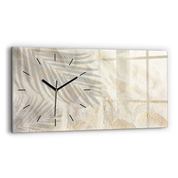 Horizontale Uhr Schatten einer Palme Sand