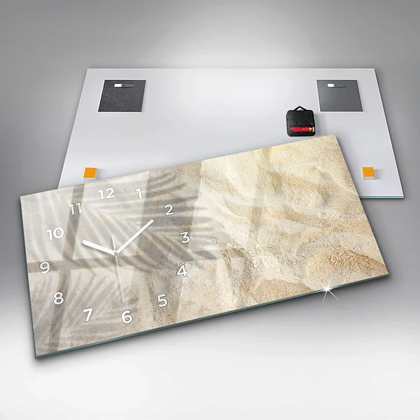 Horizontale Uhr Schatten einer Palme Sand
