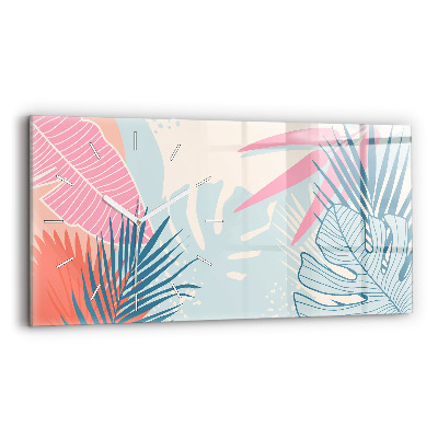 Horizontale Uhr Pastellfarbene Blätter