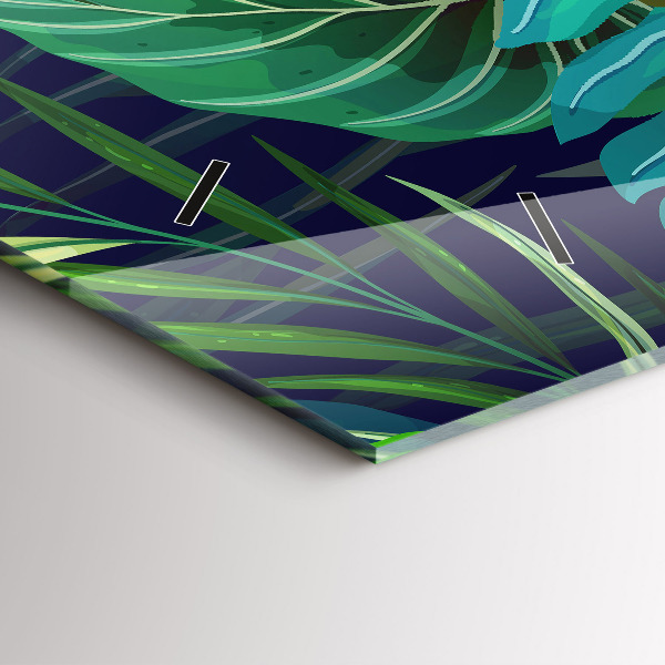 Horizontale Uhr Exotische Blätter