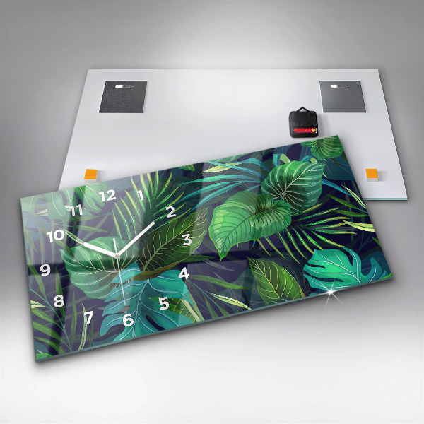 Horizontale Uhr Exotische Blätter