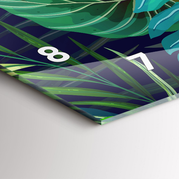 Horizontale Uhr Exotische Blätter