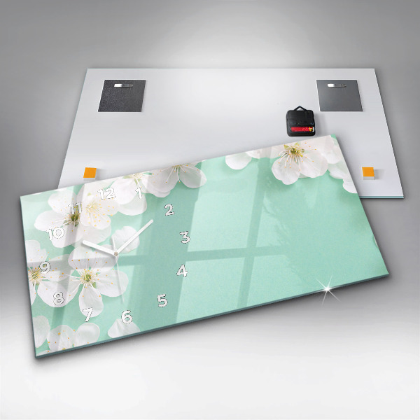 Horizontale Uhr mit motiv Blühende Gänseblümchen