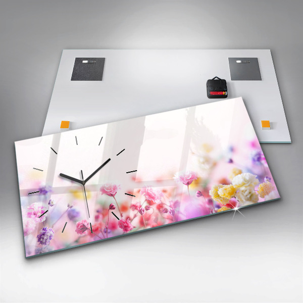 Horizontale Uhr mit motiv Blumen auf einer Wiese