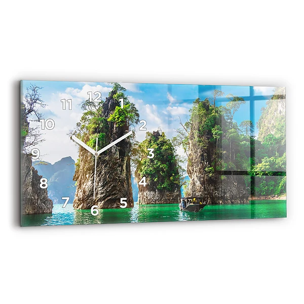 Horizontale Uhr mit motiv See der Natur Bäume