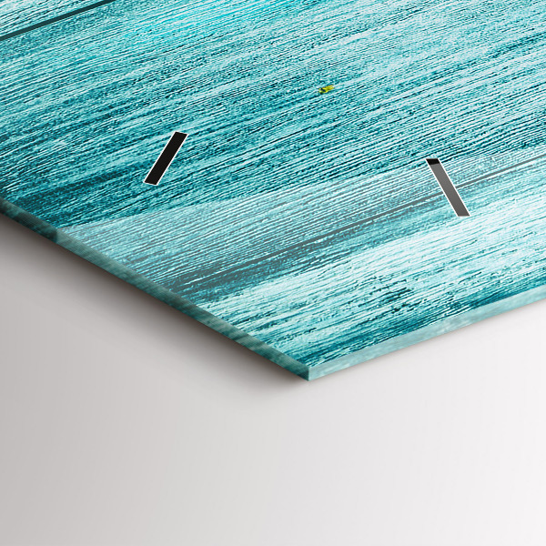 Horizontale Uhr Blaues altes Holz