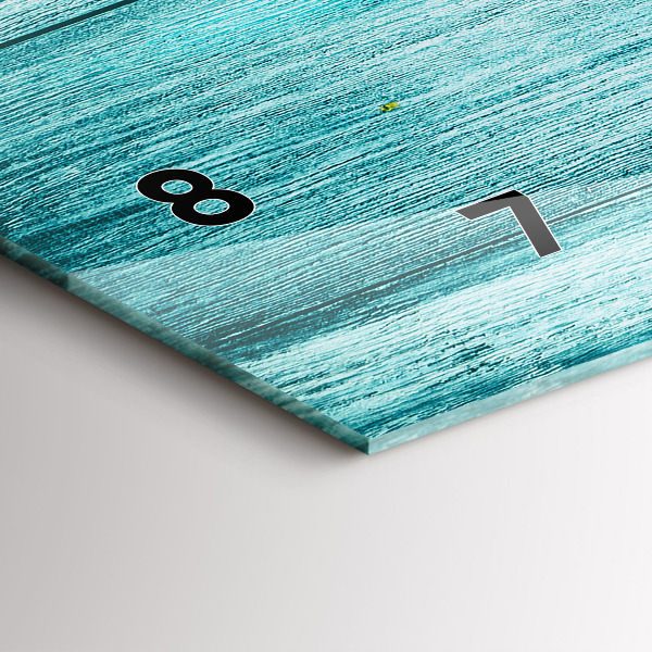 Horizontale Uhr Blaues altes Holz