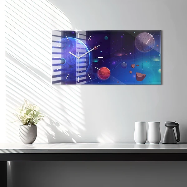 Horizontale Uhr mit motiv Galaxie der Planeten