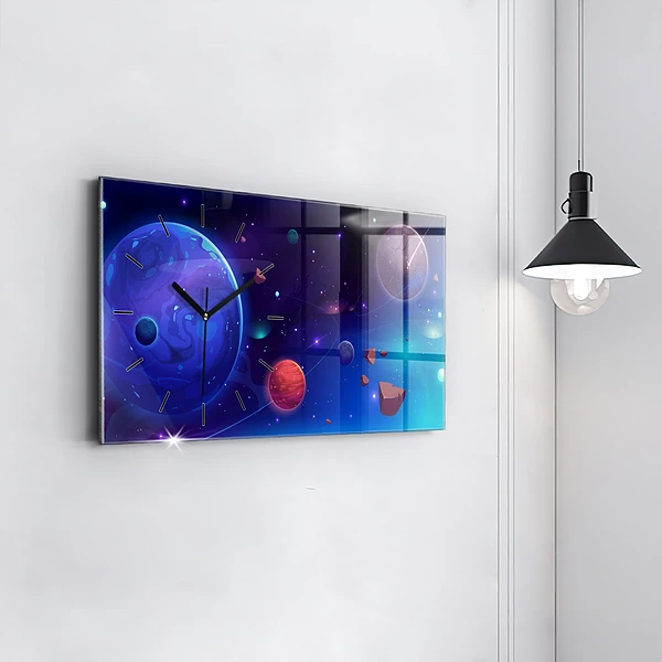 Horizontale Uhr mit motiv Galaxie der Planeten