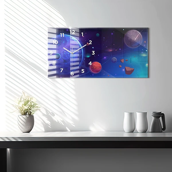 Horizontale Uhr mit motiv Galaxie der Planeten