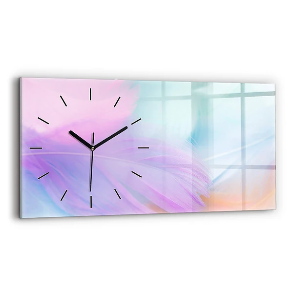 Horizontale Uhr Bunte Federn