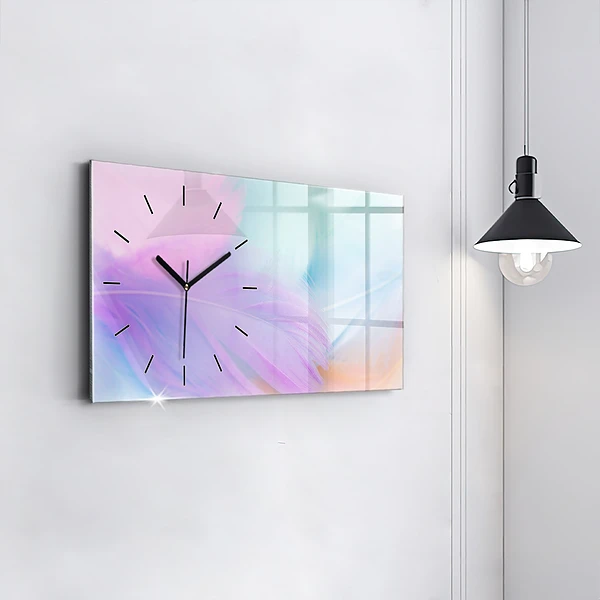 Horizontale Uhr Bunte Federn