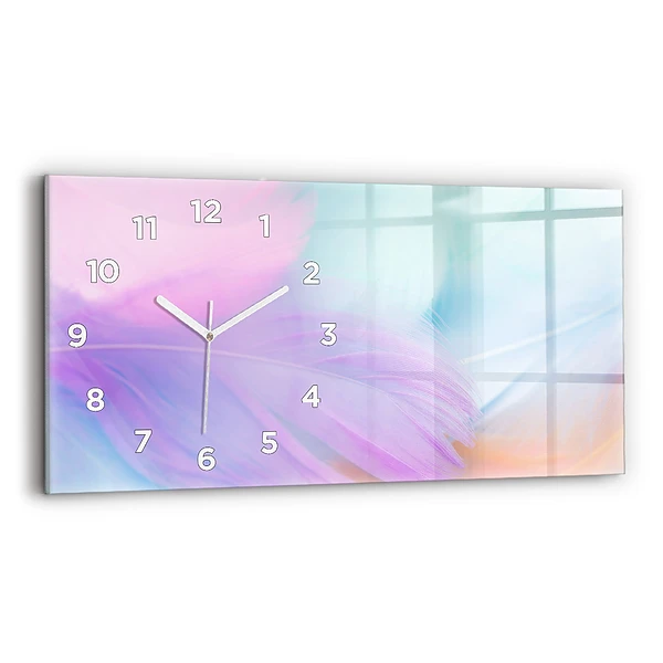 Horizontale Uhr Bunte Federn