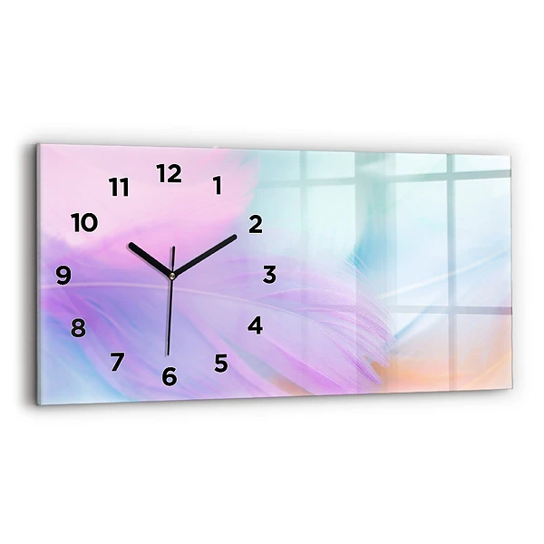 Horizontale Uhr Bunte Federn