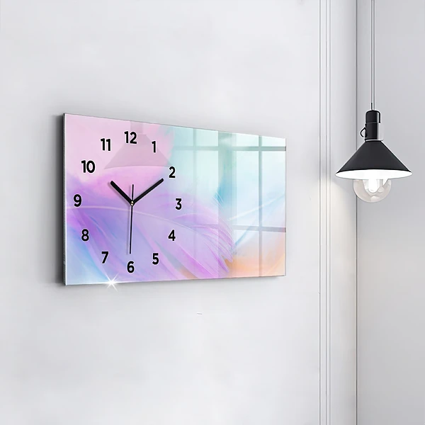 Horizontale Uhr Bunte Federn