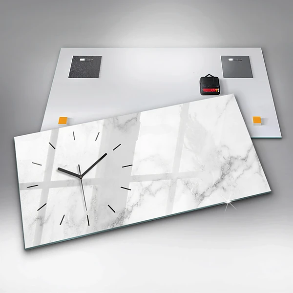 Horizontale Uhr mit motiv Marmor
