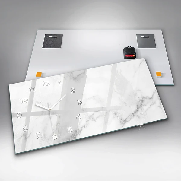 Horizontale Uhr mit motiv Marmor
