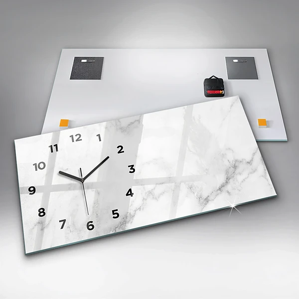 Horizontale Uhr mit motiv Marmor