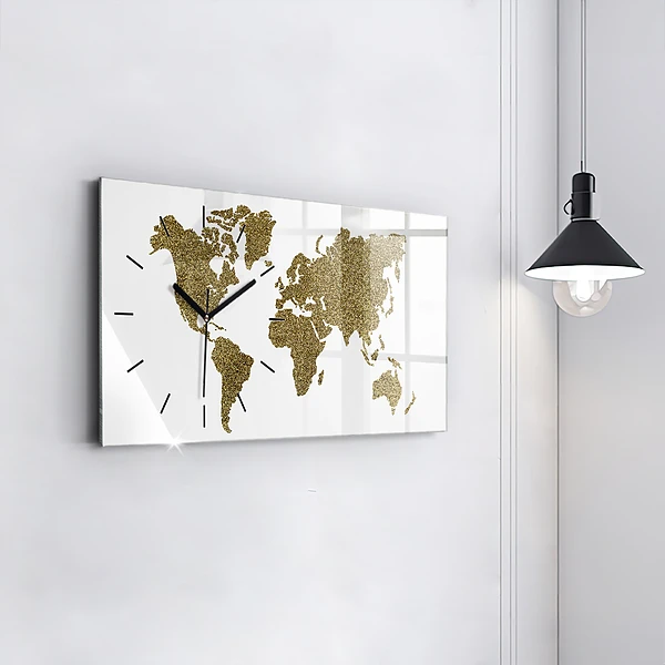 Horizontale Uhr mit motiv Weltkarte