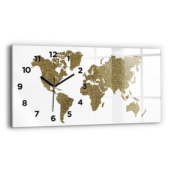 Horizontale Uhr mit motiv Weltkarte