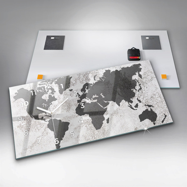 Horizontale Uhr Weltkarte aus Beton