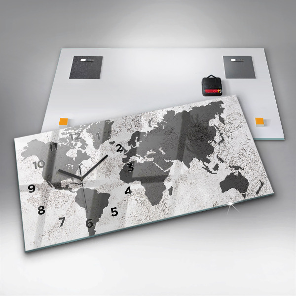 Horizontale Uhr Weltkarte aus Beton