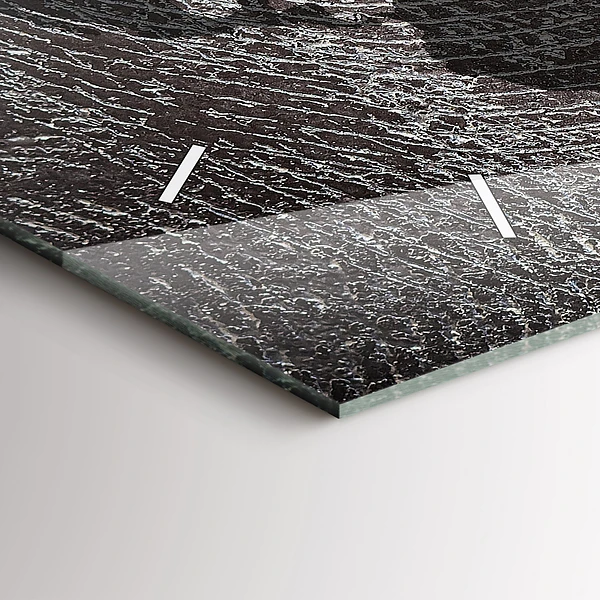 Horizontale Uhr mit motiv Weltkarte Beton