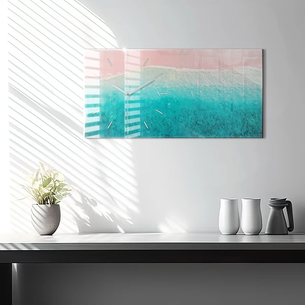 Horizontale Uhr mit motiv Strand Meersand