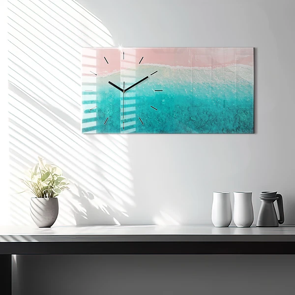 Horizontale Uhr mit motiv Strand Meersand