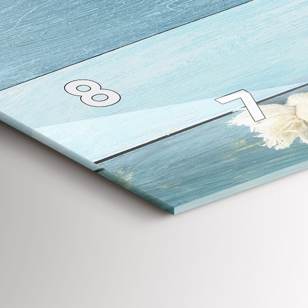 Horizontale Uhr Bohlenstreifen und Muschel