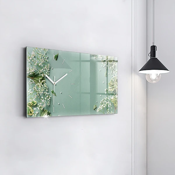 Horizontale Uhr Zarte Blumen