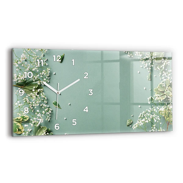 Horizontale Uhr Zarte Blumen