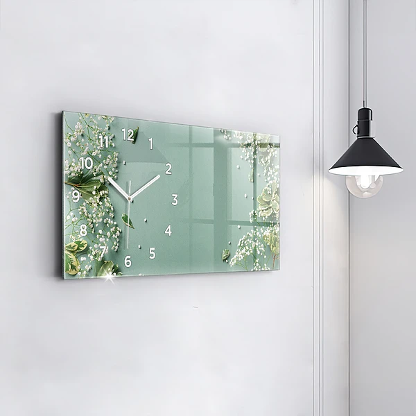 Horizontale Uhr Zarte Blumen