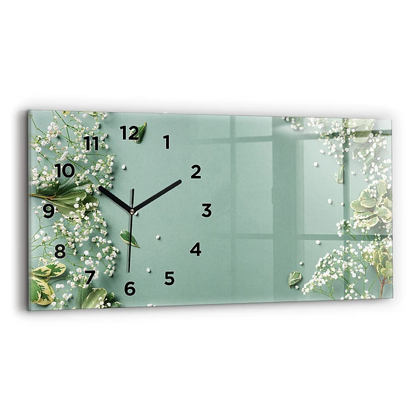 Horizontale Uhr Zarte Blumen