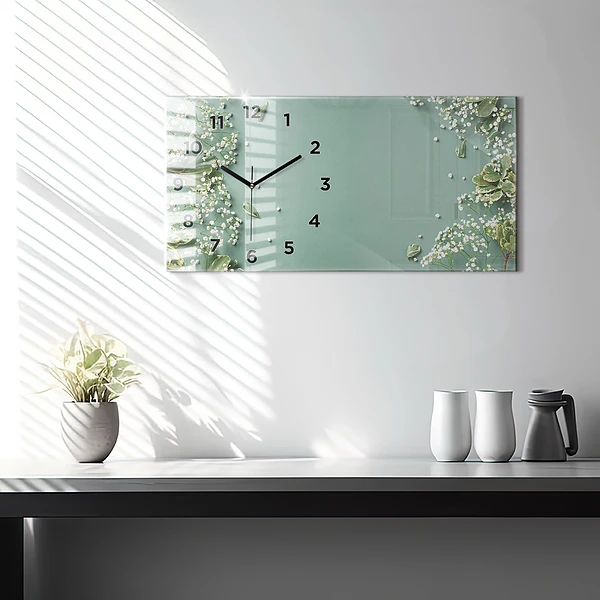 Horizontale Uhr Zarte Blumen