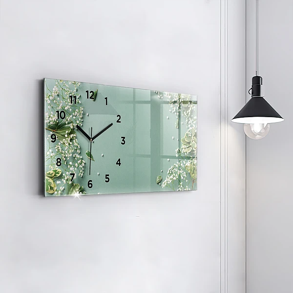 Horizontale Uhr Zarte Blumen
