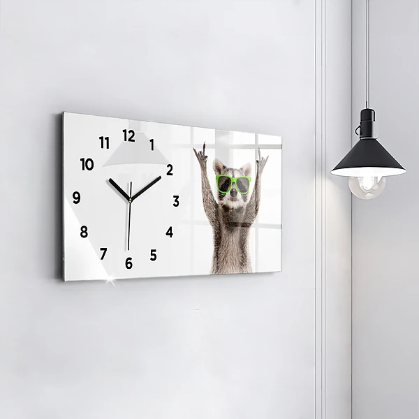Horizontale Uhr mit motiv Waschbär mit Brille