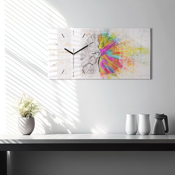 Horizontale Uhr mit motiv Abstraktes Gehirn