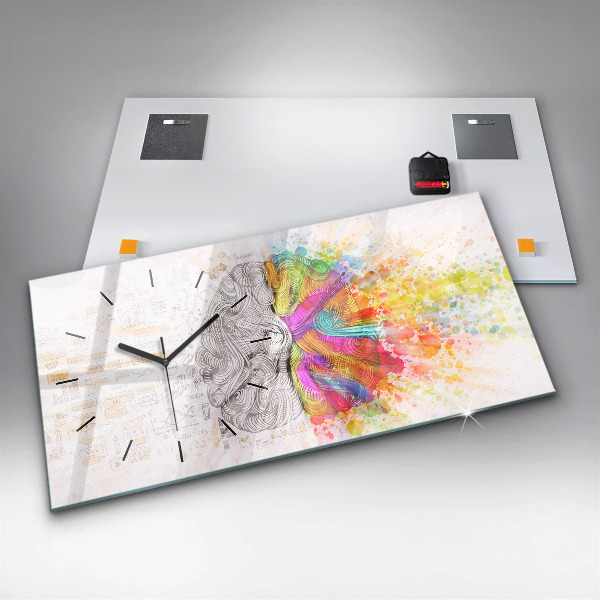 Horizontale Uhr mit motiv Abstraktes Gehirn