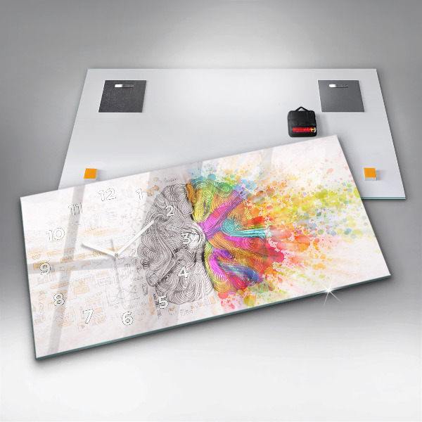 Horizontale Uhr mit motiv Abstraktes Gehirn