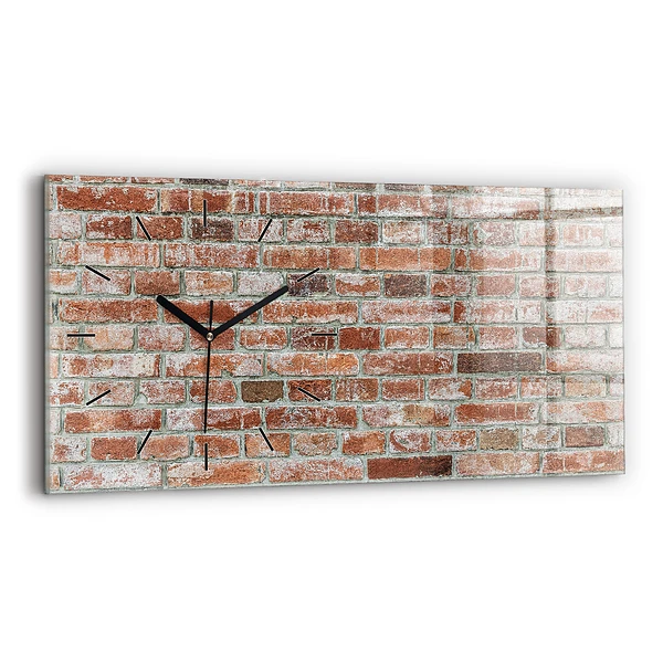 Horizontale Uhr mit motiv Backsteinmauer