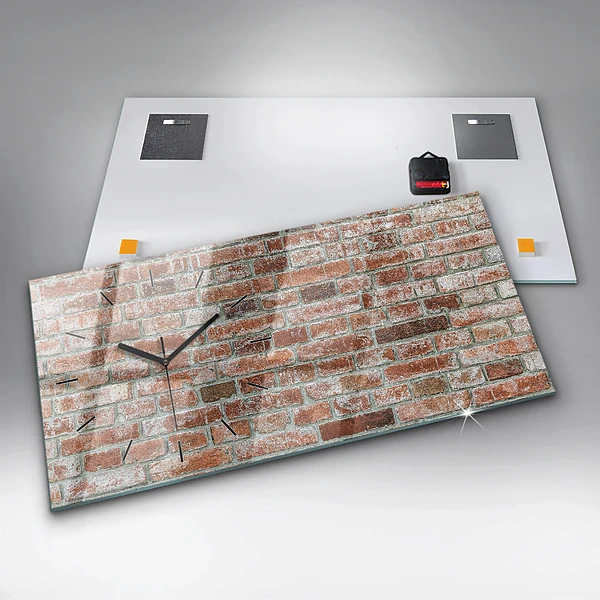 Horizontale Uhr mit motiv Backsteinmauer