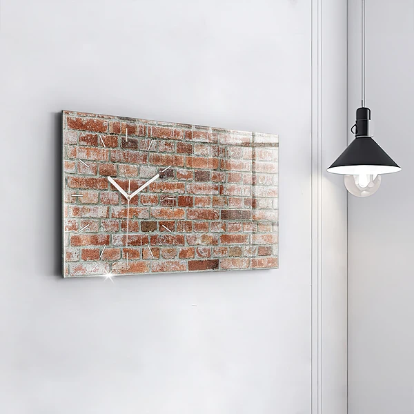 Horizontale Uhr mit motiv Backsteinmauer