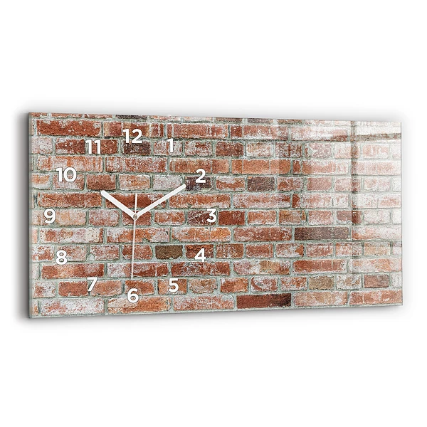 Horizontale Uhr mit motiv Backsteinmauer