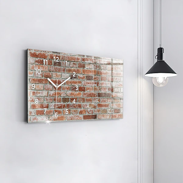Horizontale Uhr mit motiv Backsteinmauer